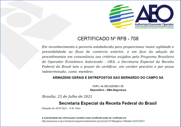 Licença AEO